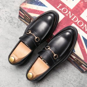 All-match Fashion Pointed Casual Leather Shoes Slip-on