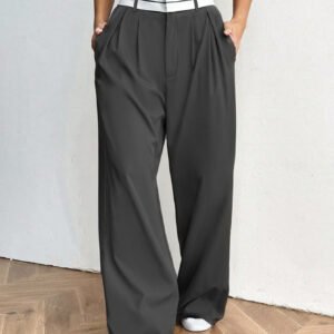Casual And Fashionable Solid Color Suit Pants, Loose Pants, Wide-leg Pants