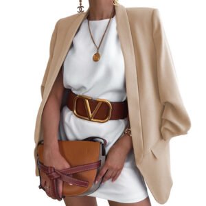 Fashion Polo Collar Slim-fit Cardigan Small Suit