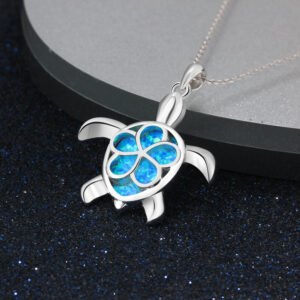 Cute Turtle OPAL Pendant Charm All-match Necklace