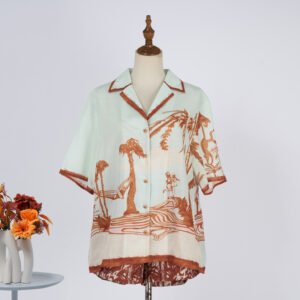 Women's Silk Printed Short Sleeved Shorts Set