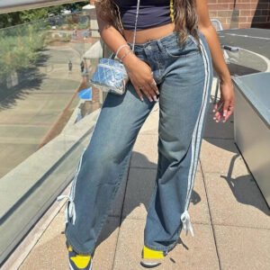 High Waist Loose All-matching Straight Design Sense Mop Pants